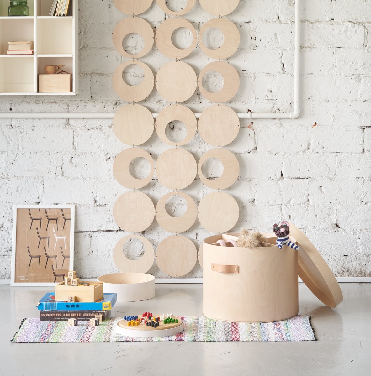 Aski XL storage box, lacquered birch