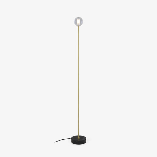 CALOT - LED floor lamp with marble base and glass shade