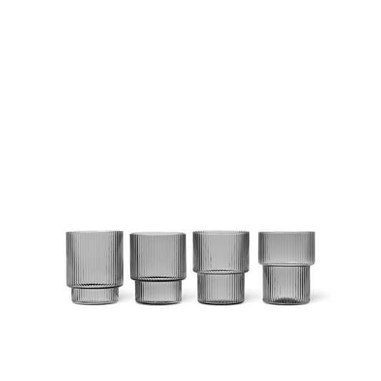 Ripple Glasses (Set Of 4) by Ferm Living #Smoked Grey