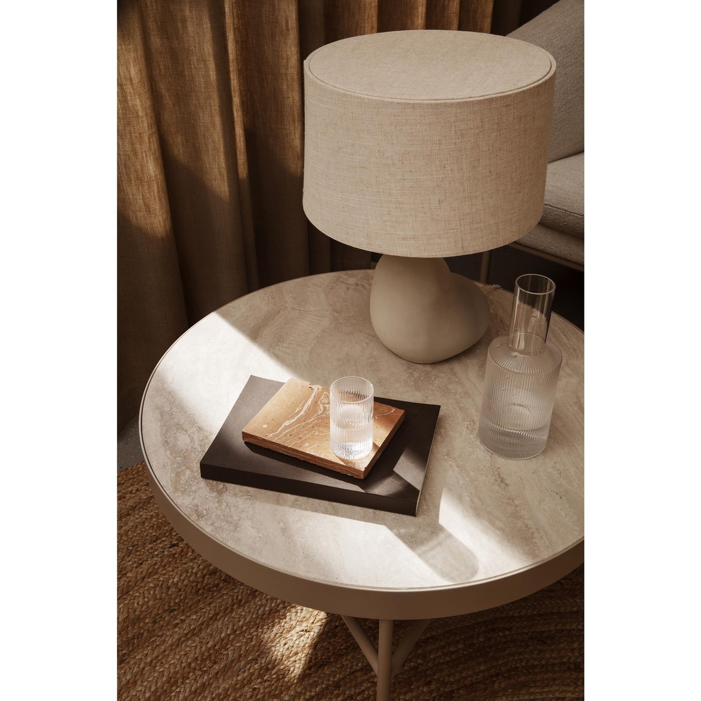 Ferm Living Travertine Coffee Table Large Cashmere