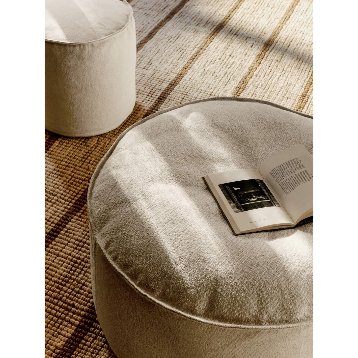 Ferm Living x Utzon Can Lis Aun Aun Cotton Pouf Ø40 Off White