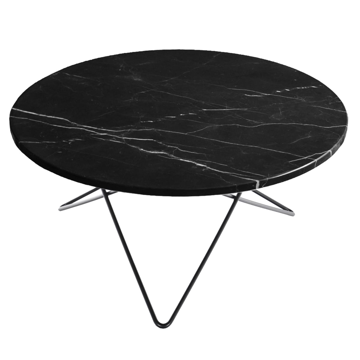 O table, black - black marble