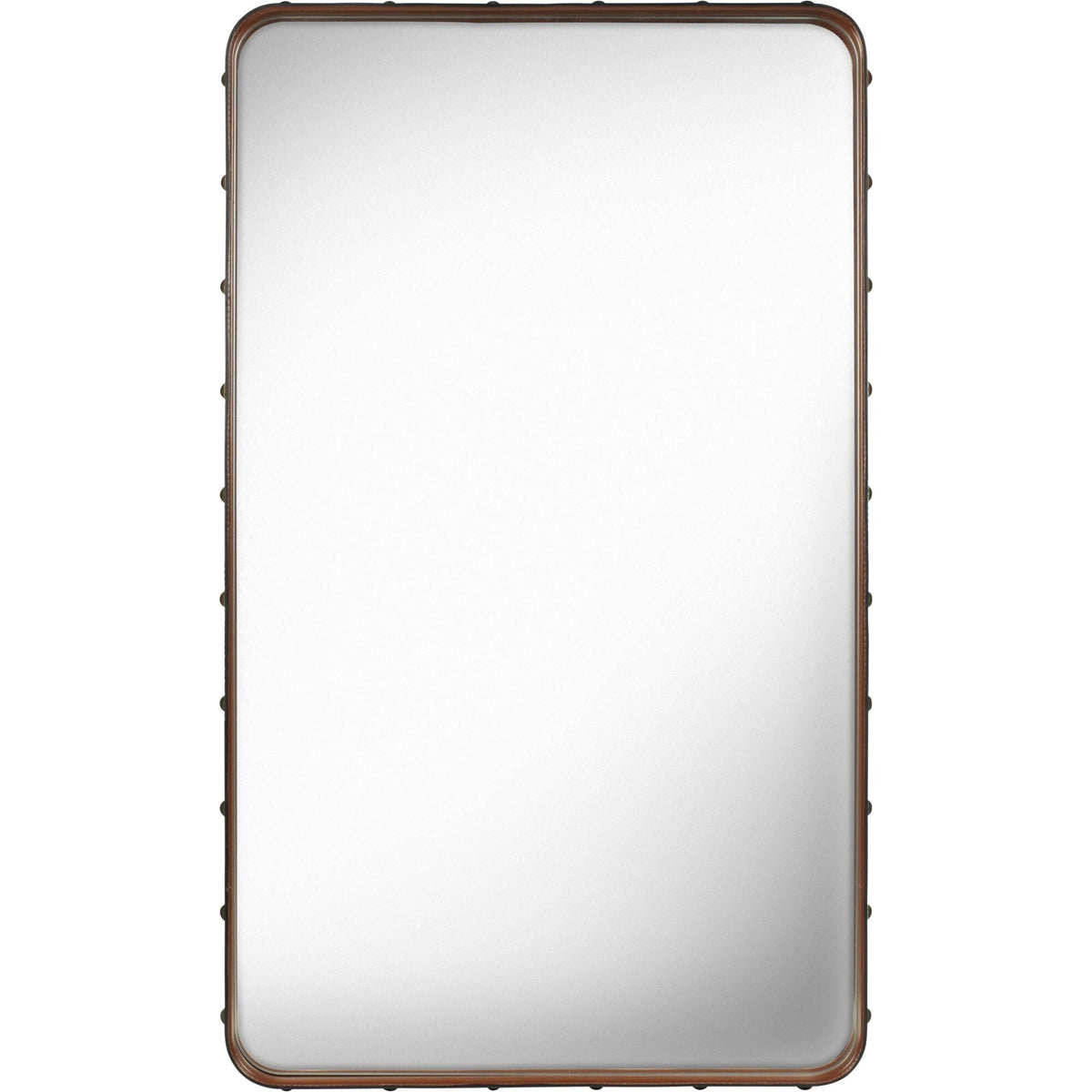 Adnet Wall Mirror Rectangular Black Leather 65 x 115 cm