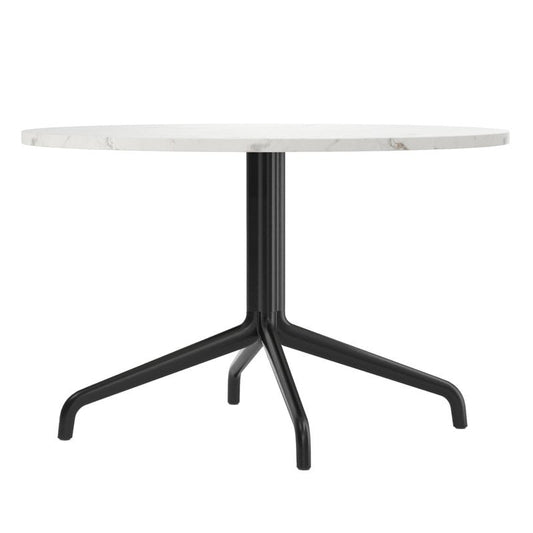 Harbour Column lounge table by Audo Copenhagen #80 cm, black base - Estremoz marble #