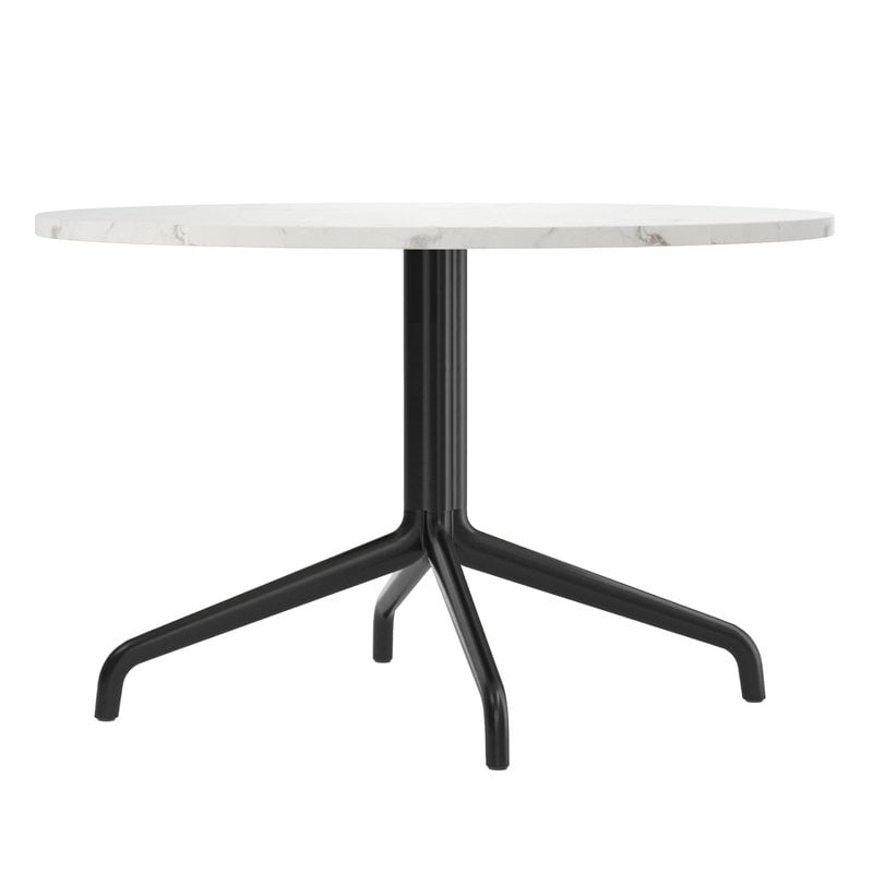 Harbour Column lounge table by Audo Copenhagen #80 cm, black base - Estremoz marble #
