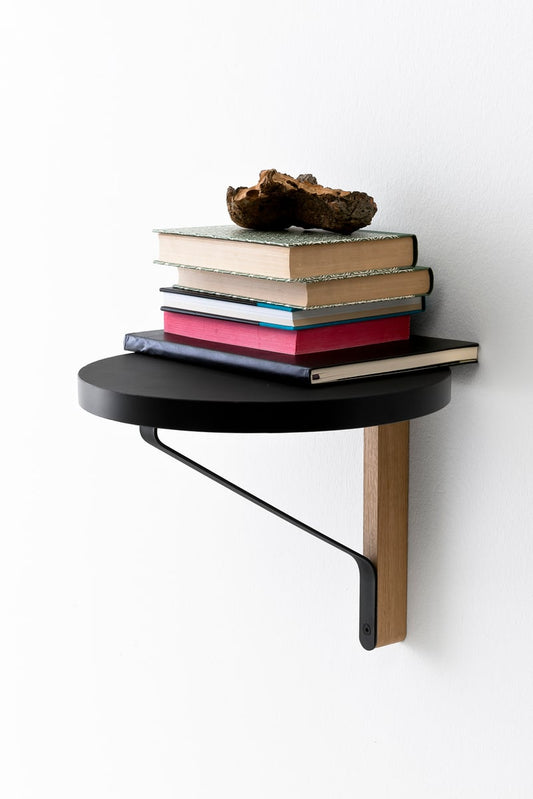 Kaari wall shelf REB 007, black - oak