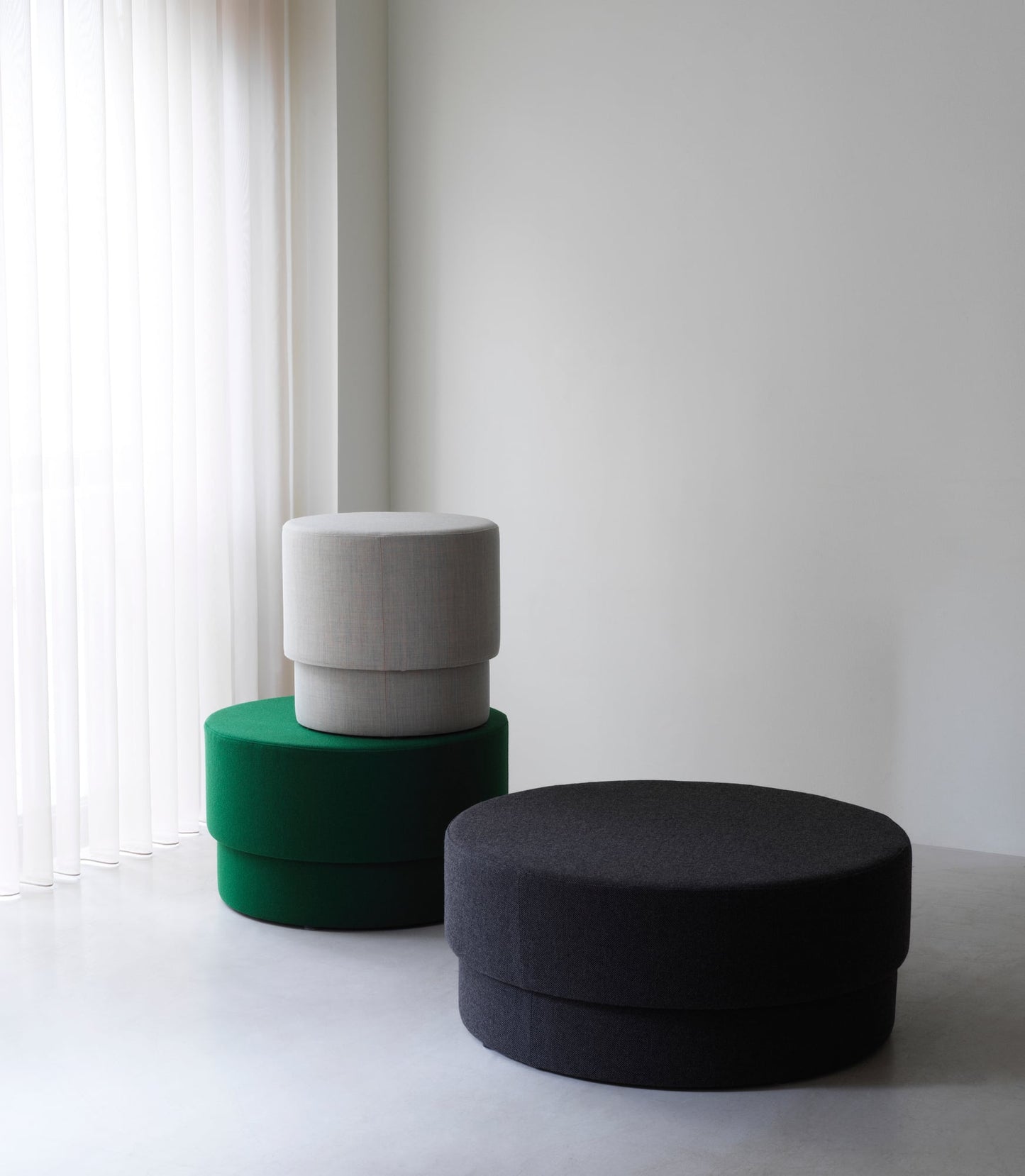 Silo pouf, small, light grey