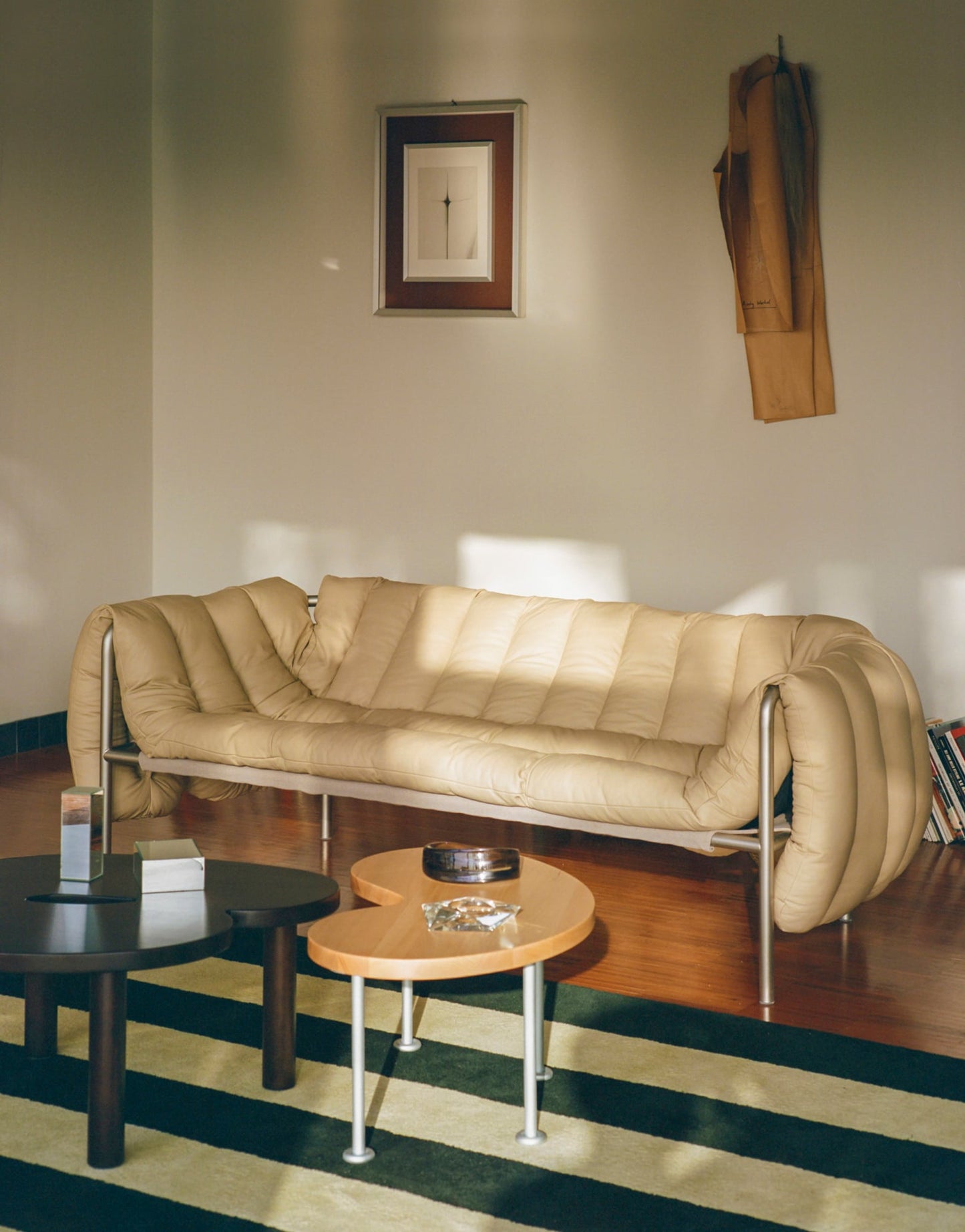 Worm coffee table, small, beech - steel
