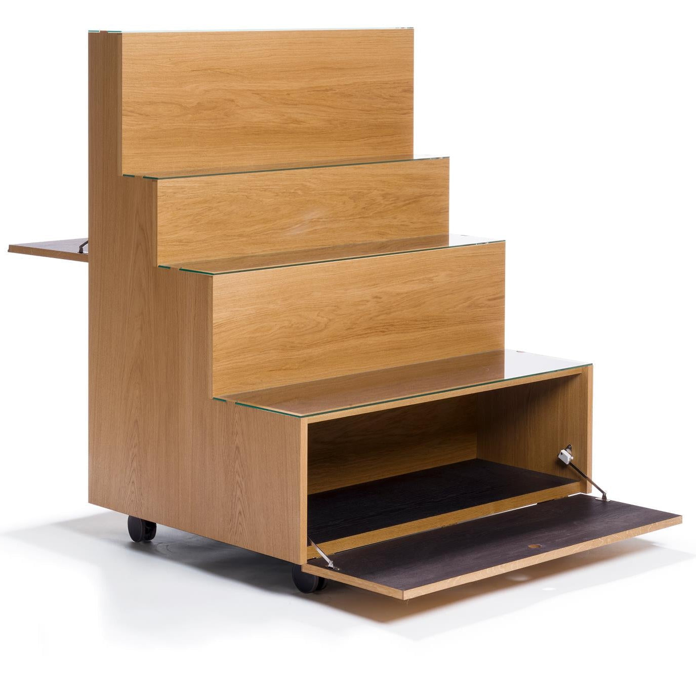 RAMPA - bookcase with casters with secretary desk