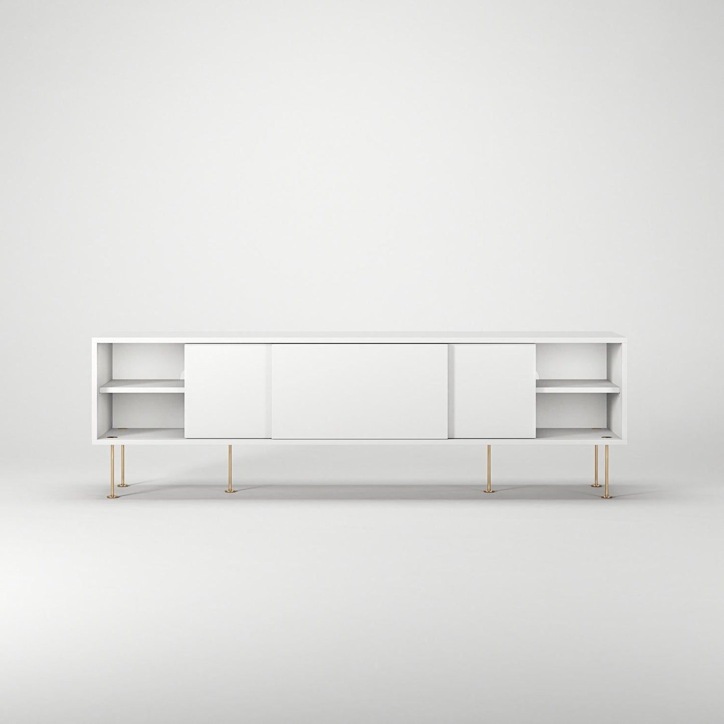 Decotique Vogue TV Bench with Legs 180 White/Brass