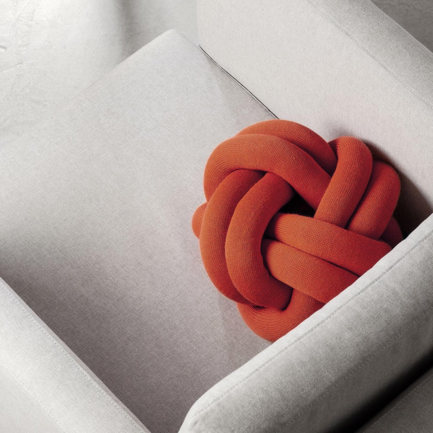 Design House Stockholm Knot Cushion Orange Red