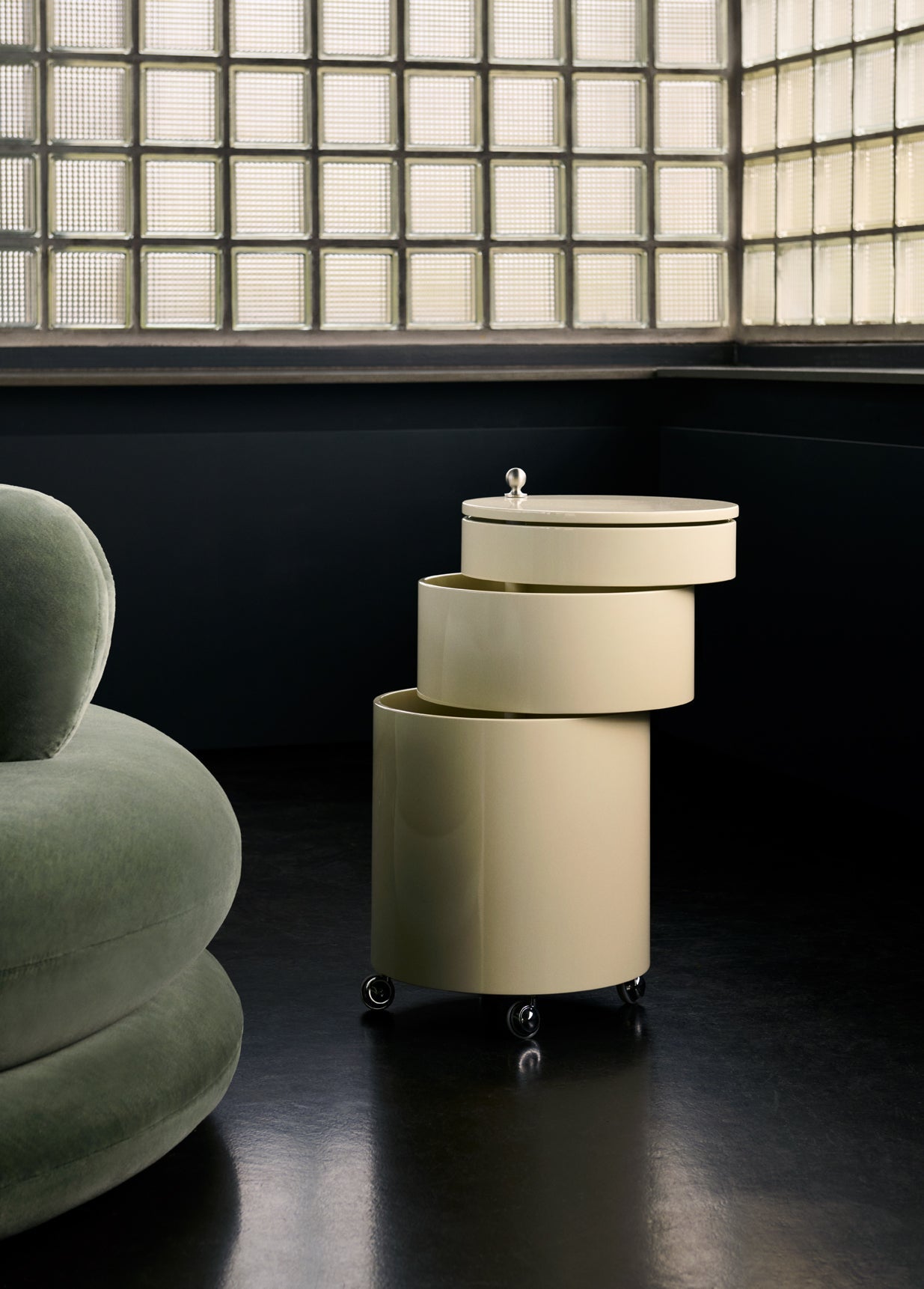 Barboy trolley, glossy creamy white