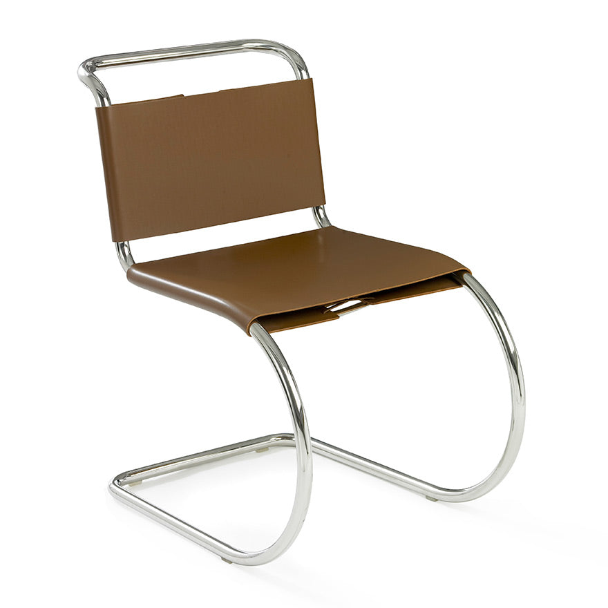 MR - Cantilever Armless Chair with Leather Sling Seat