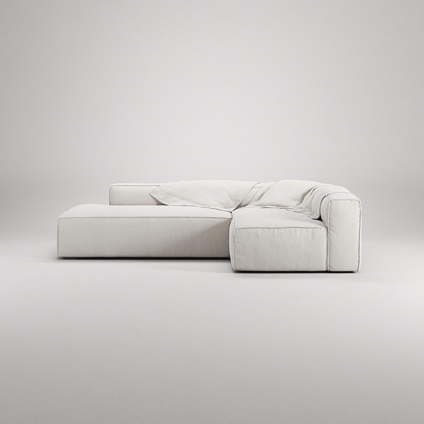 Decotique Grand 3-Seater Lounge Sofa Open End Left Steam/ White