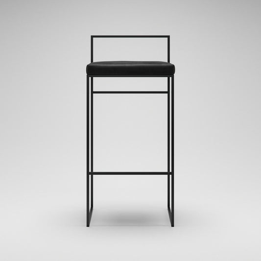 Department Bar Stool with Backrest 90 cm Black/Black Velvet