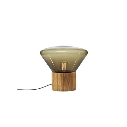 Muffins Wood 03B Pendant Brown Glass/Natural Oak with Black Cord