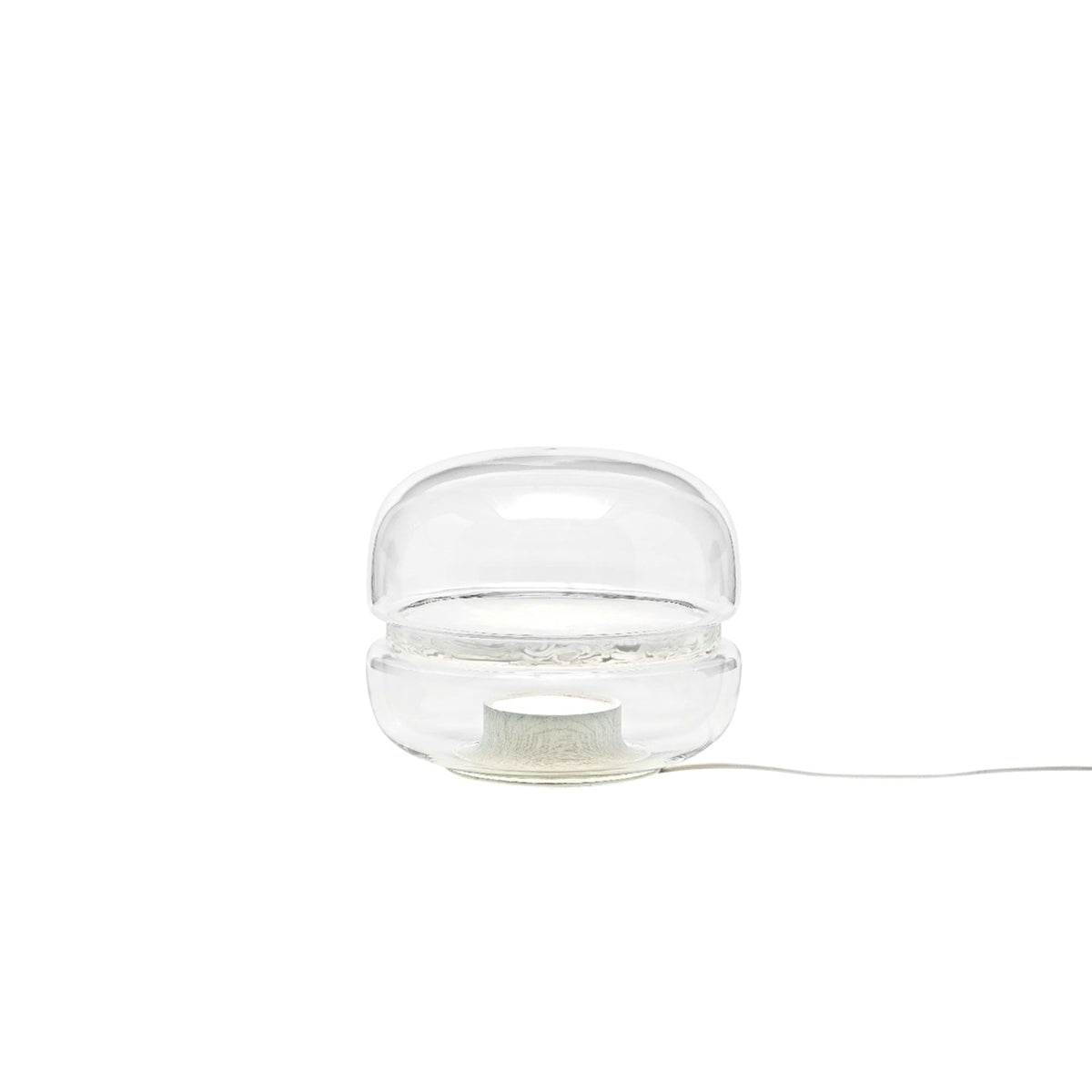 Macaron Table Lamp Small Smoked Glass/ White Onyx
