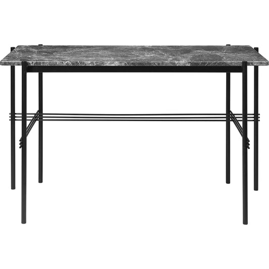TS Desk 120 x 60 cm with Black Base and Gray Emperador Marble Top