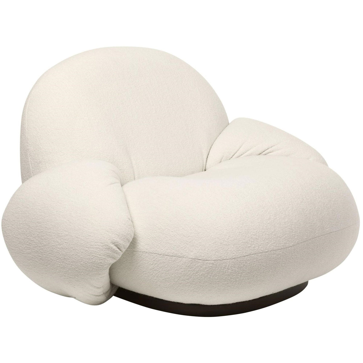 Pacha Armchair With Armrests Dora Boucle 0001 With Base In Pearl Gold