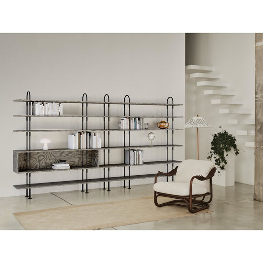 Keen 208 Shelving System 6 Shelves Stainless Steel/Ash Veneer