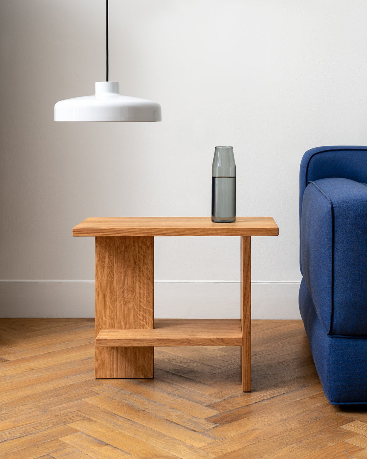 Tee side table, rectangular, oiled oak
