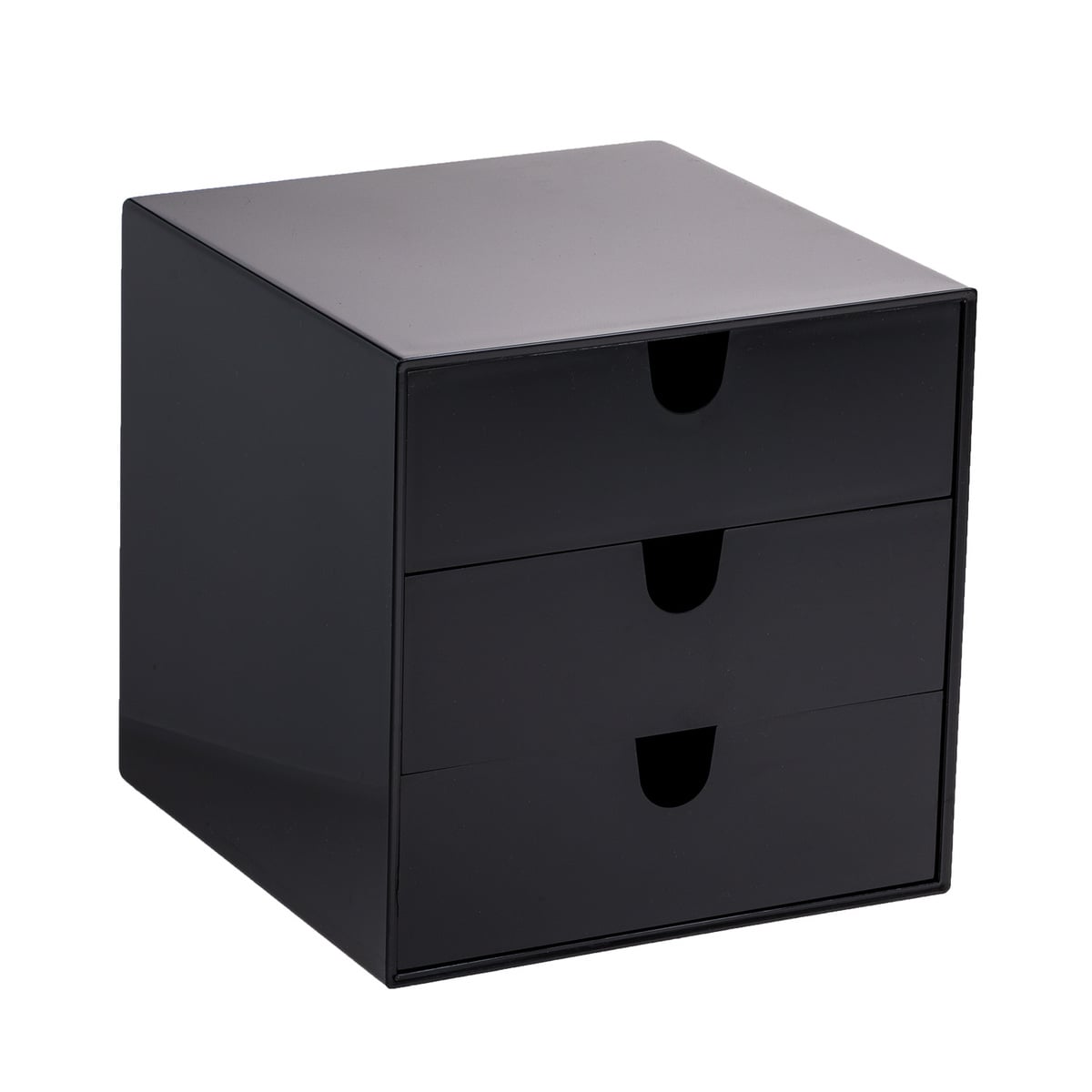 3-drawer box, black