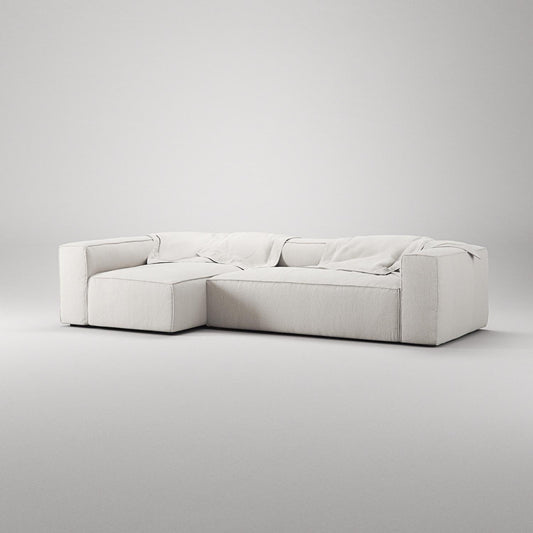 Decotique Grand 4-Seater Sofa Divan Left Steam/ White