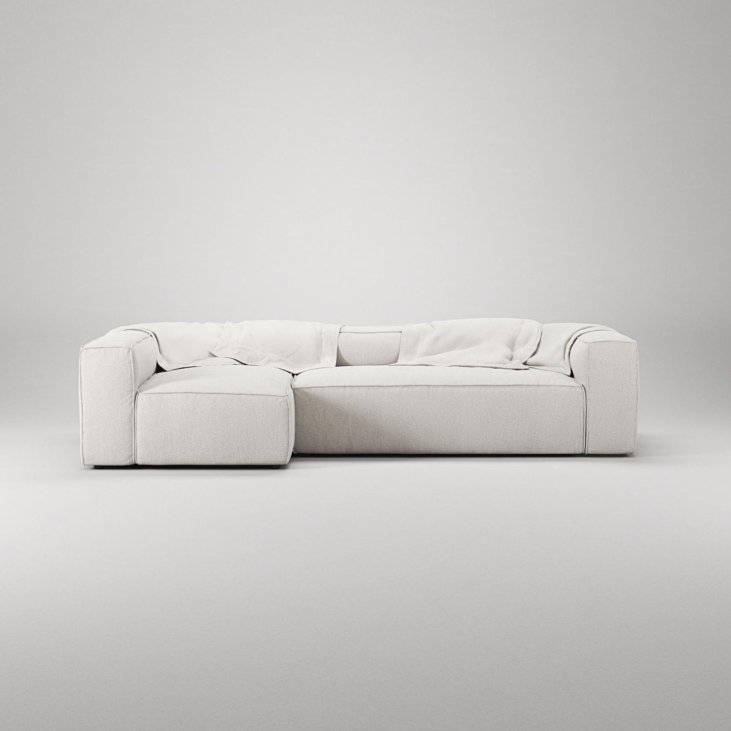 Decotique Grand 4-Seater Sofa Divan Left Steam/ White