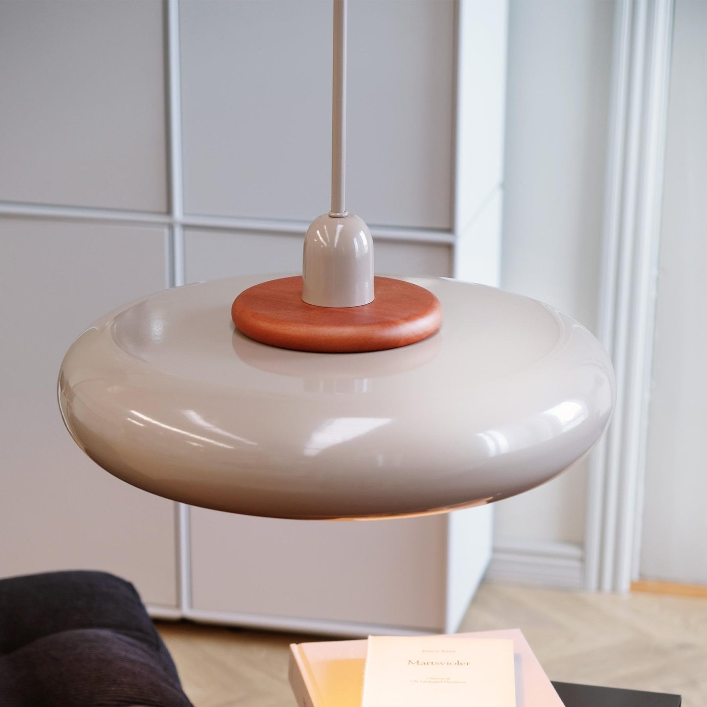 Dyberg Larsen Planet Pendant With Ring Wood/ Dark Green