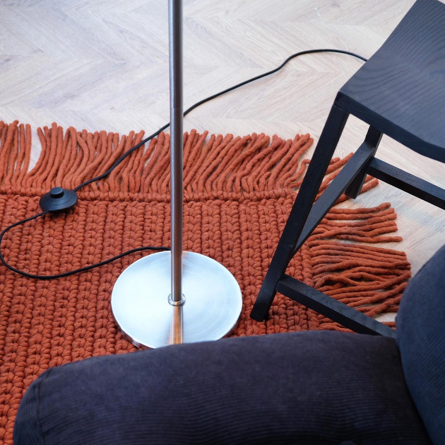 Dyberg Larsen Oulu Floor Lamp Black/ Brushed Steel