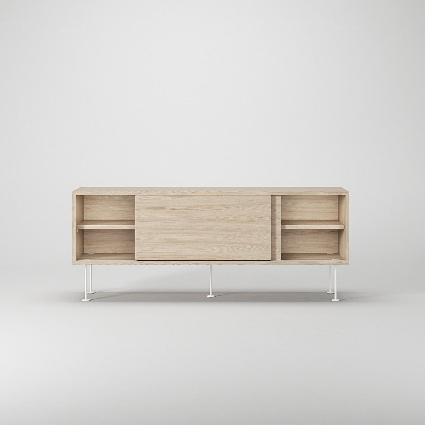 Decotique Vogue TV Bench With Legs 136 White Pigmented Oak/ White
