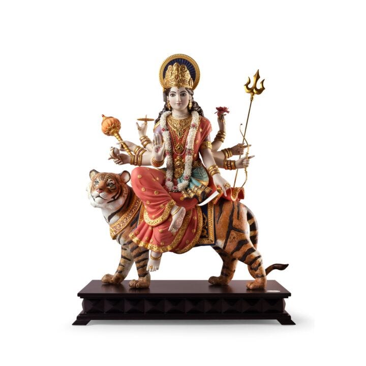 Goddess Durga Sculpture by Lladró