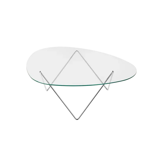 Pedrera Coffee Table by Gubi #Chrome / Transparent Glass