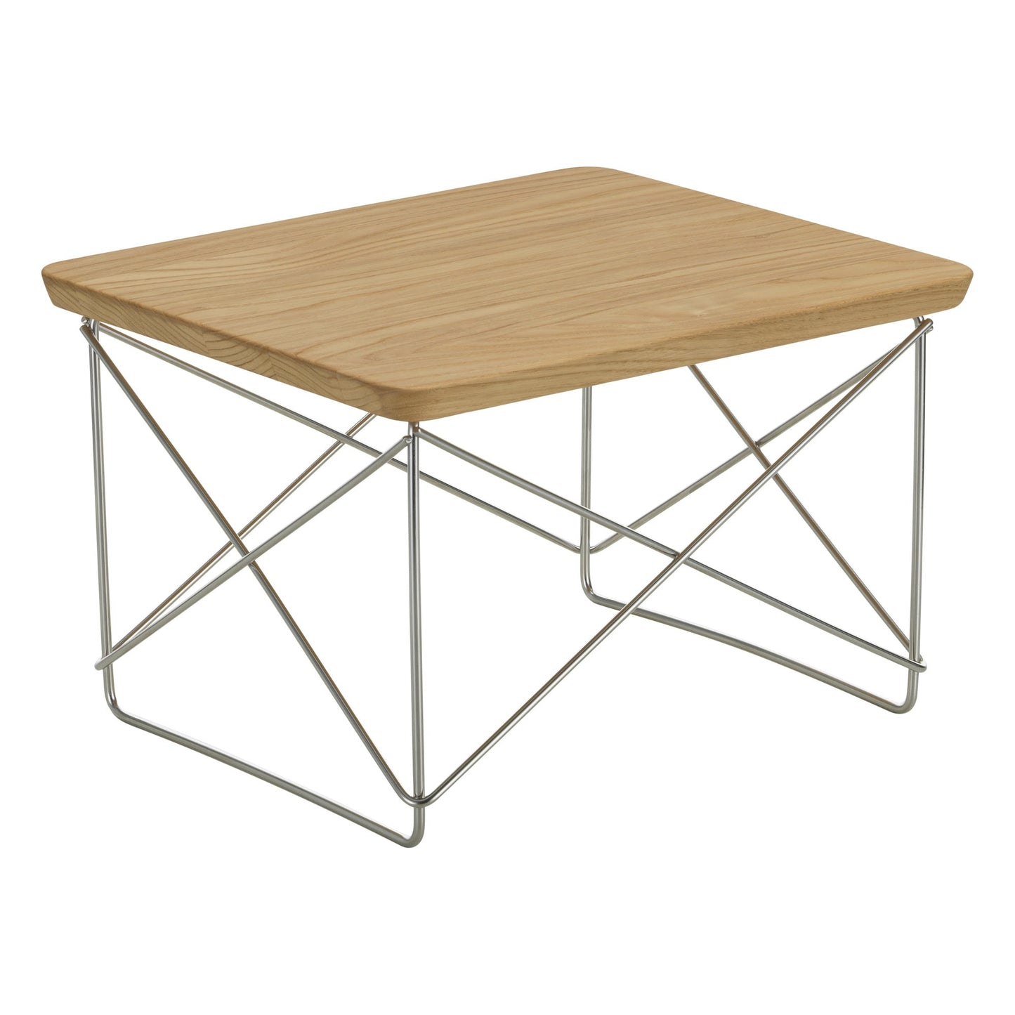 Eames LTR Occasional table, chestnut - stainless steel