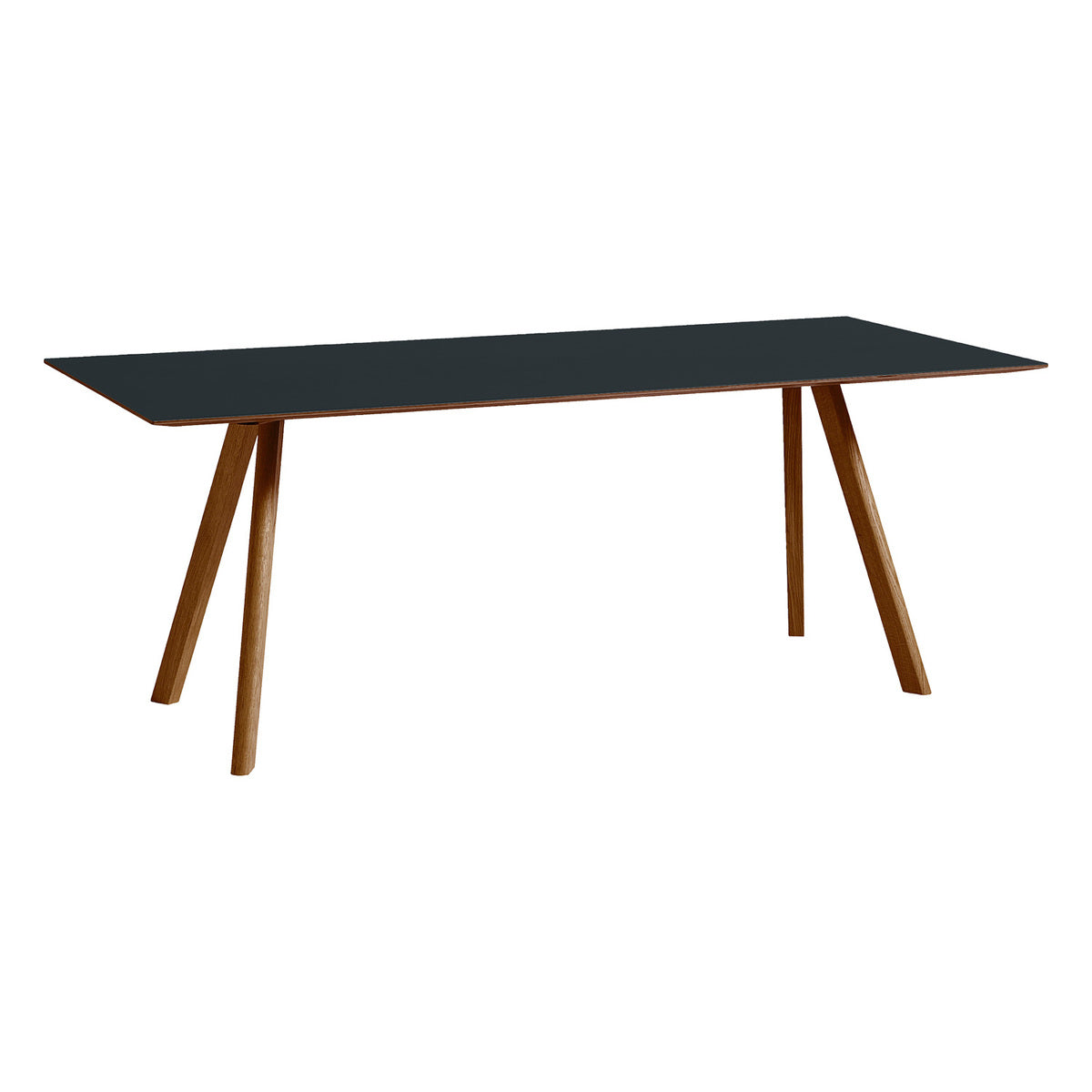 CPH30 table, 200 x 90 cm, lacquered walnut - dark grey lino