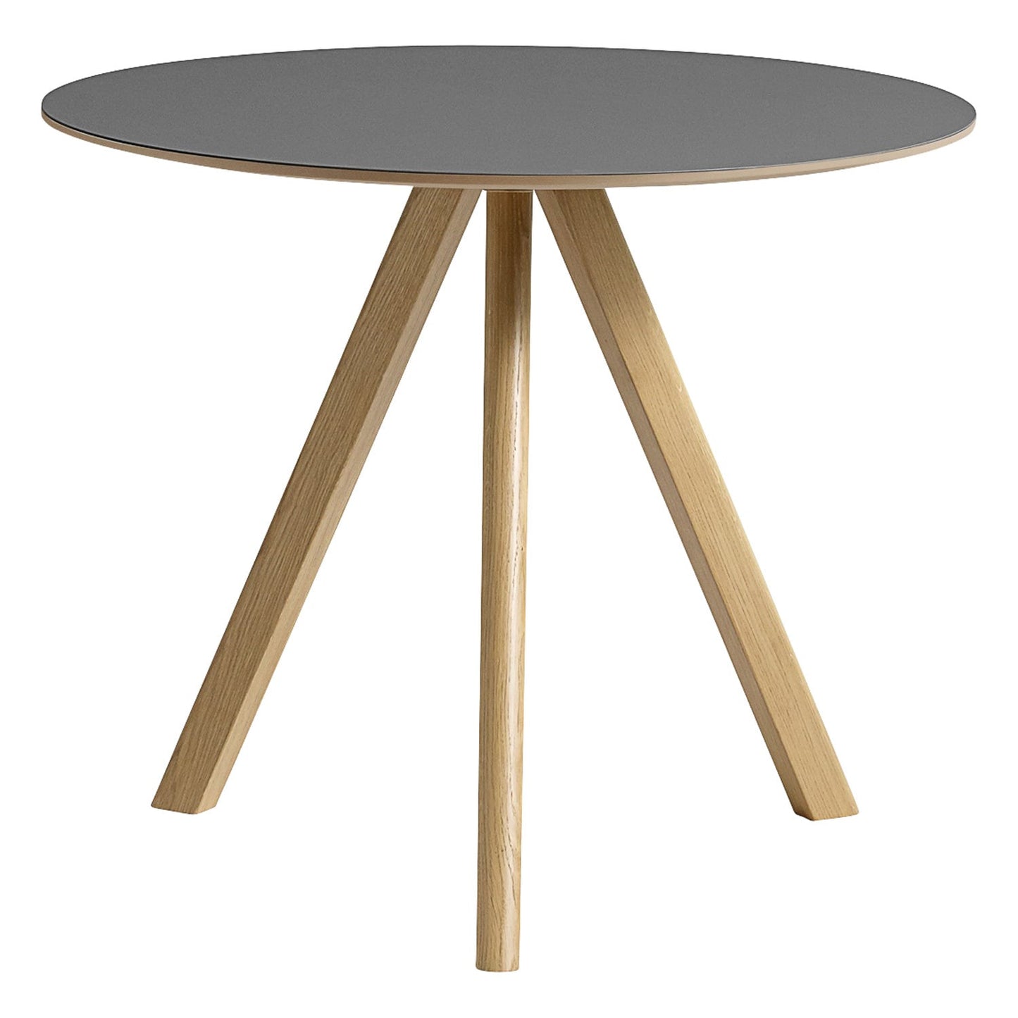 CPH20 2.0 table, 90 cm, lacquered oak - grey linoleum