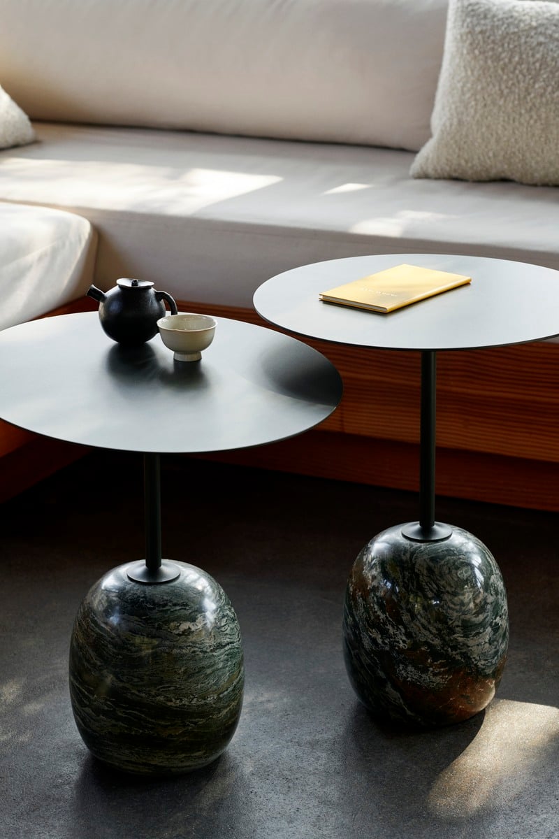 Lato LN9 coffee table, deep green - Verde Alpi marble