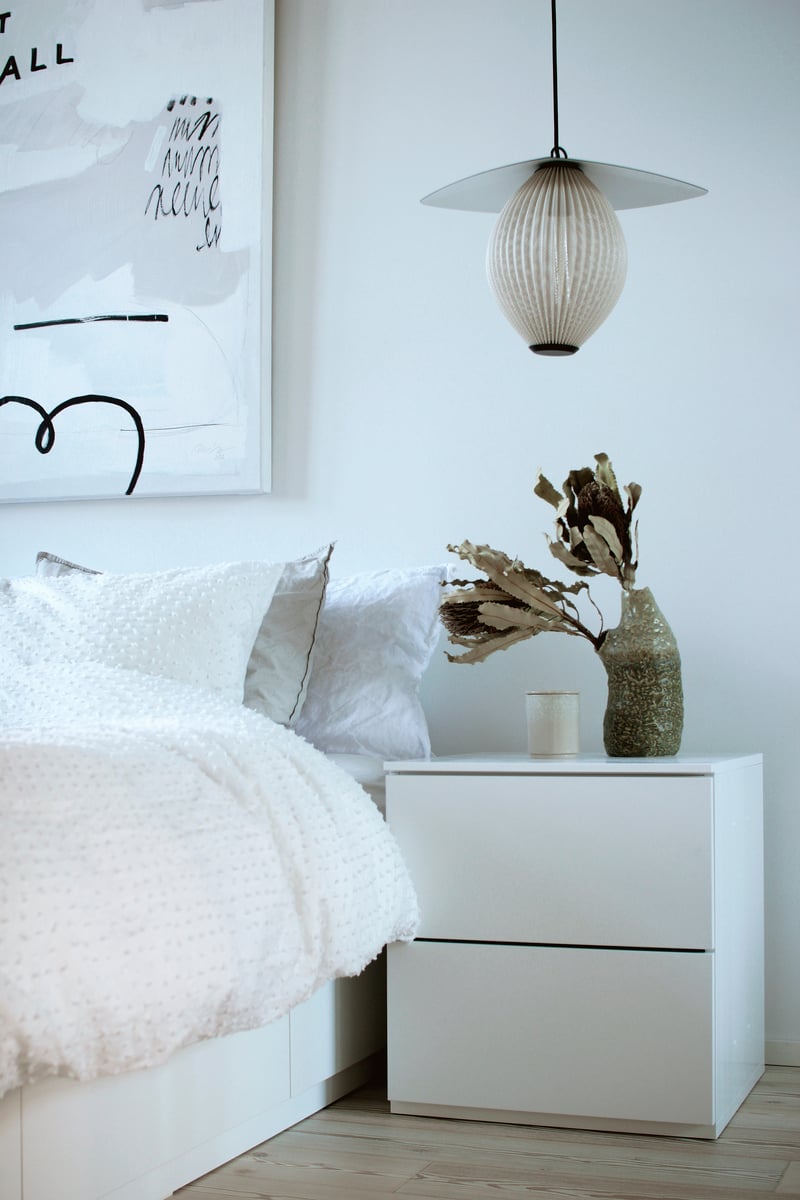 Fuuga nightstand with two drawers, white