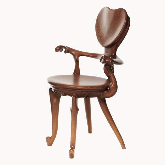 Solid wood chair with armrests Calvet by Bd Barcelona Design