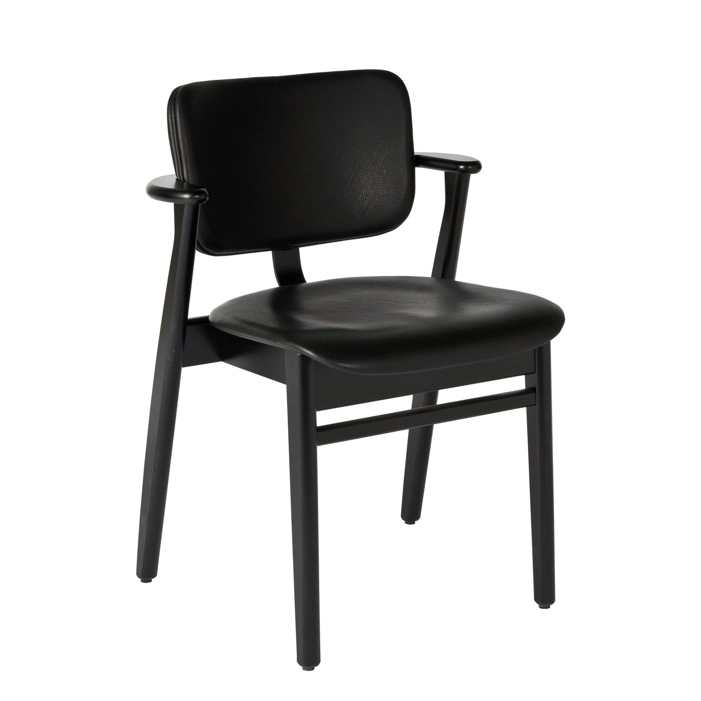 Artek Domus Chair, seat and back upholstered — stained black/Prestige Black