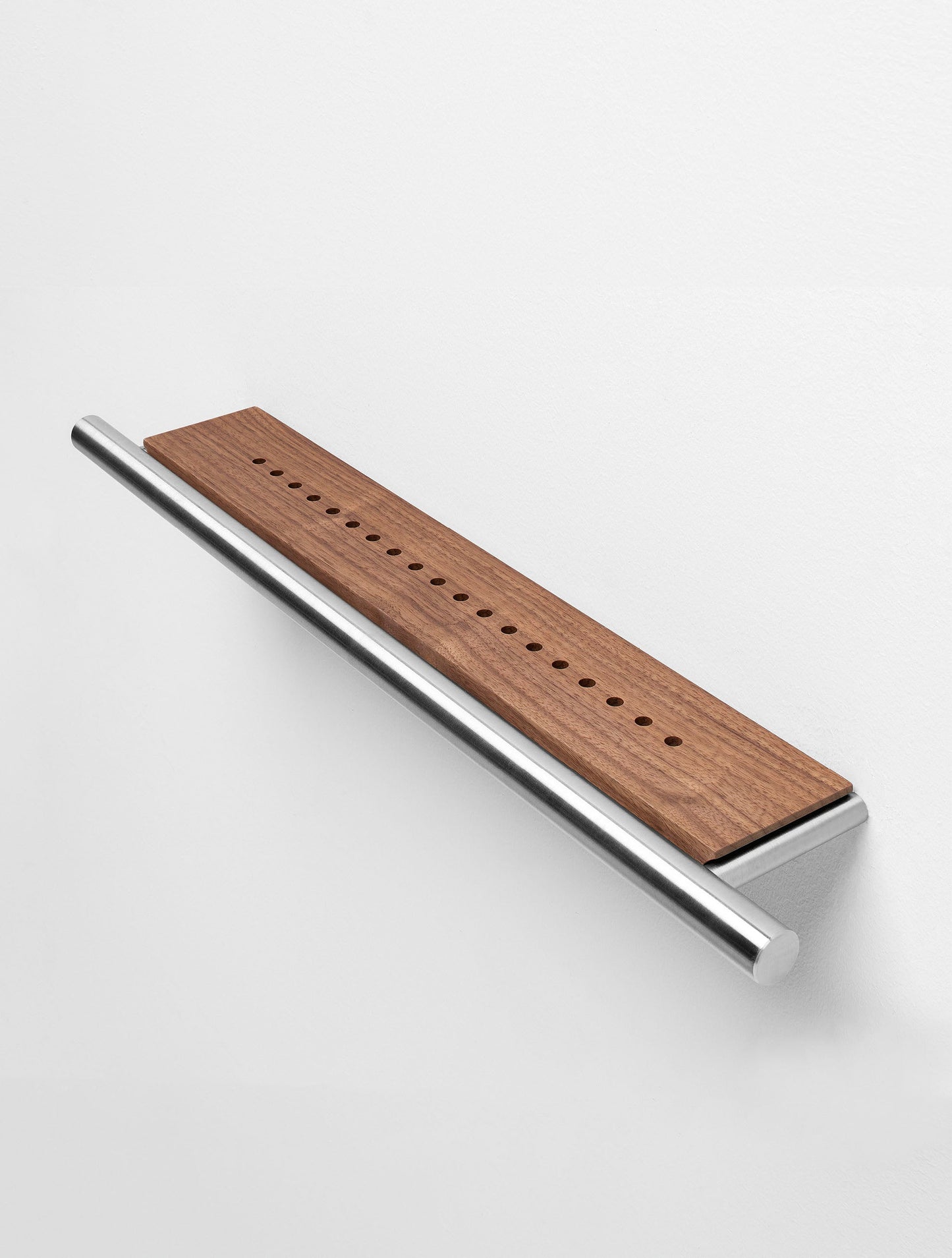 CILINDRO - Stainless steel and wood towel rack by Falper