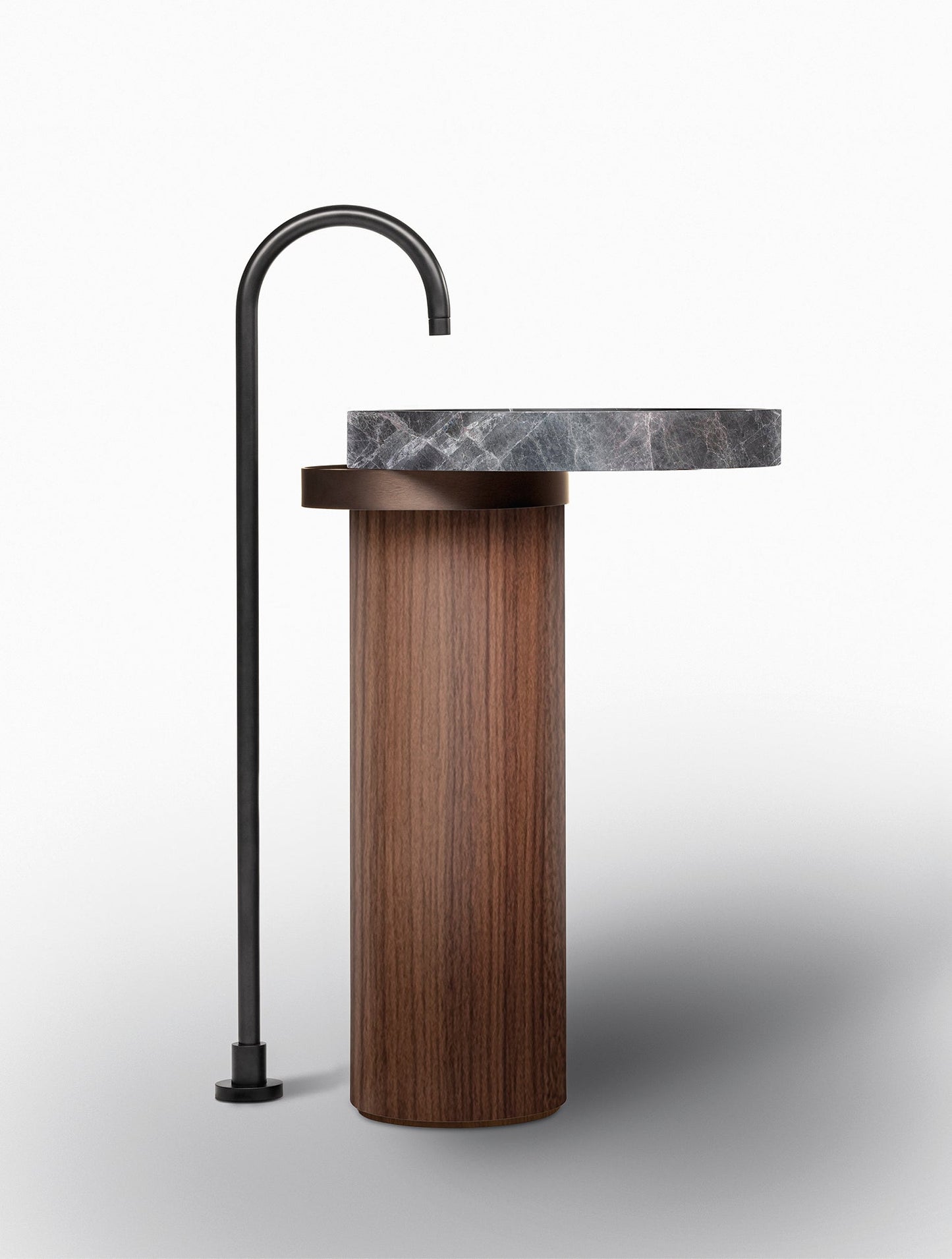 ECCENTRICO - Freestanding round washbasin (Acacia) by Falper
