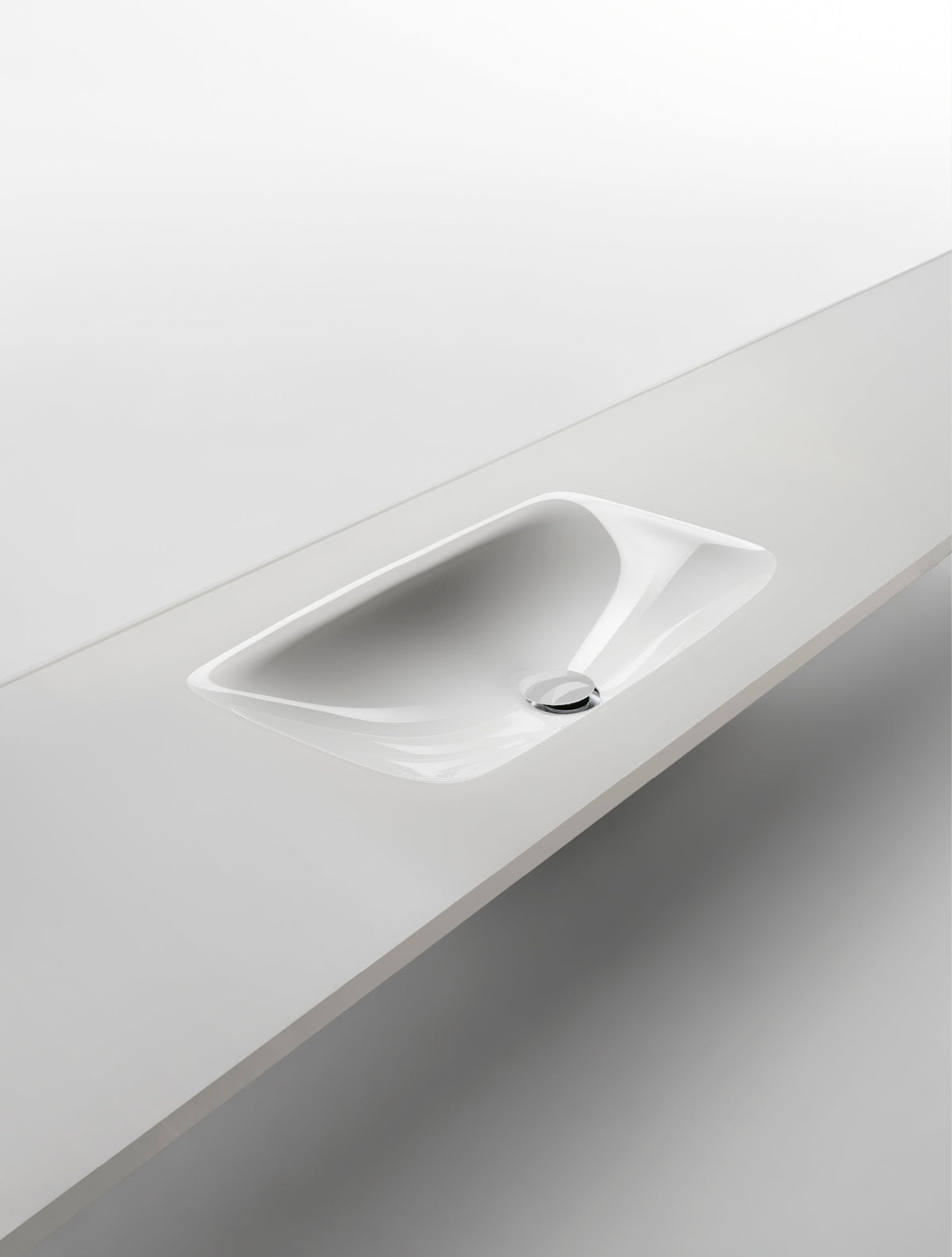 VETRO SATIN - Glass washbasin with integrated countertop by Falper