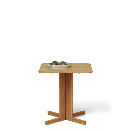 Trefoil square table, 68 x 68 cm, oak