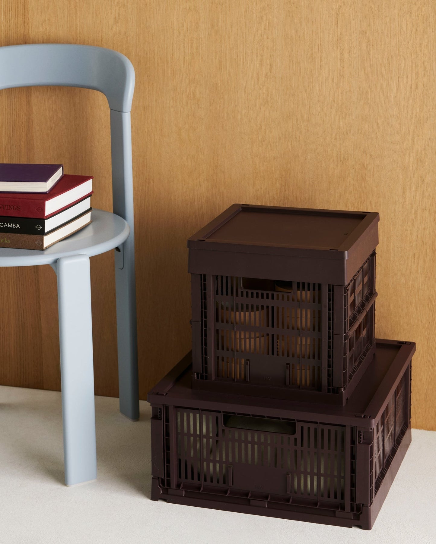 Colour Crate lid, M Square/Cube, recycled plastic, bordeaux