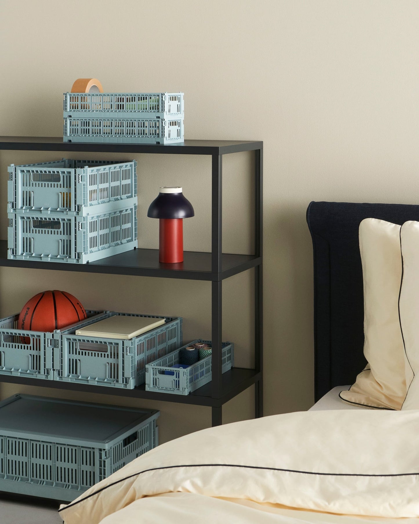 Colour Crate, M, recycled plastic, dusty blue