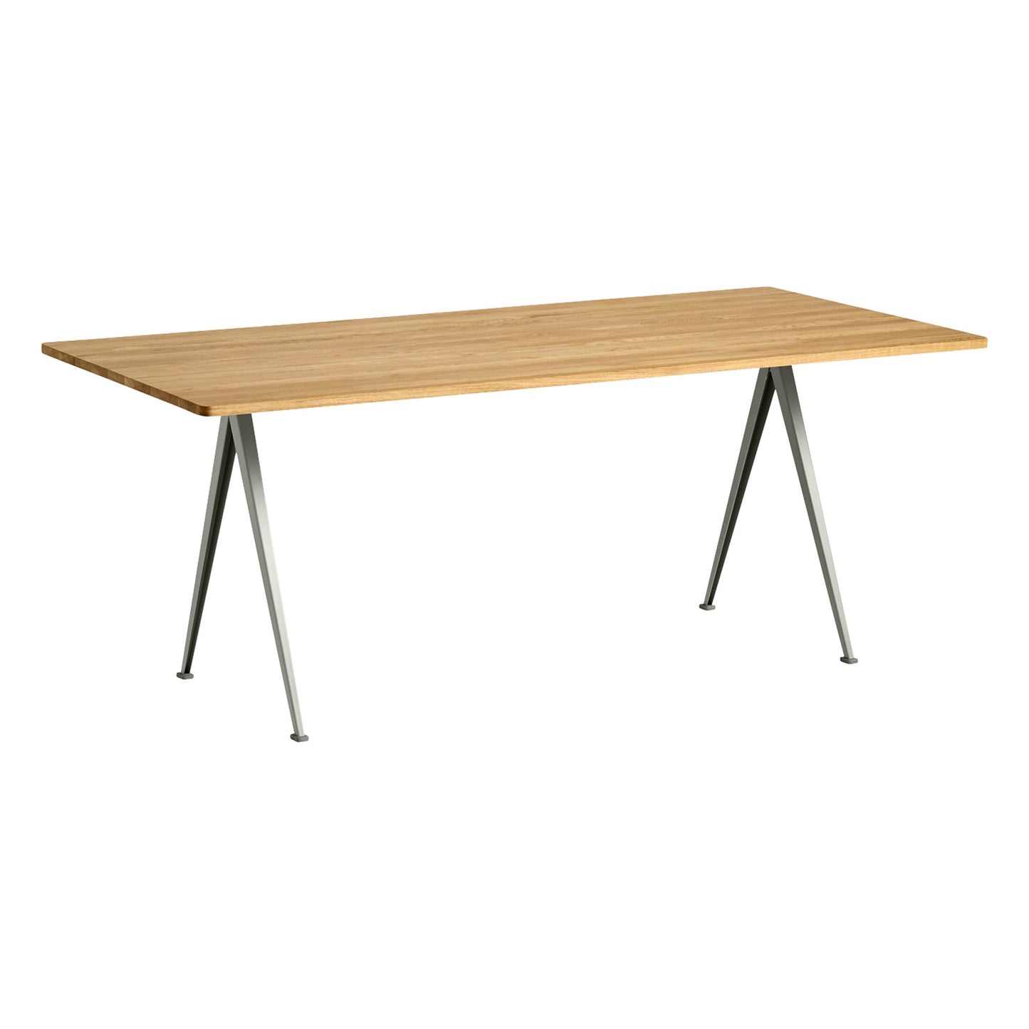 Pyramid 02 table, 190 x 85 cm, beige - lacquered solid oak