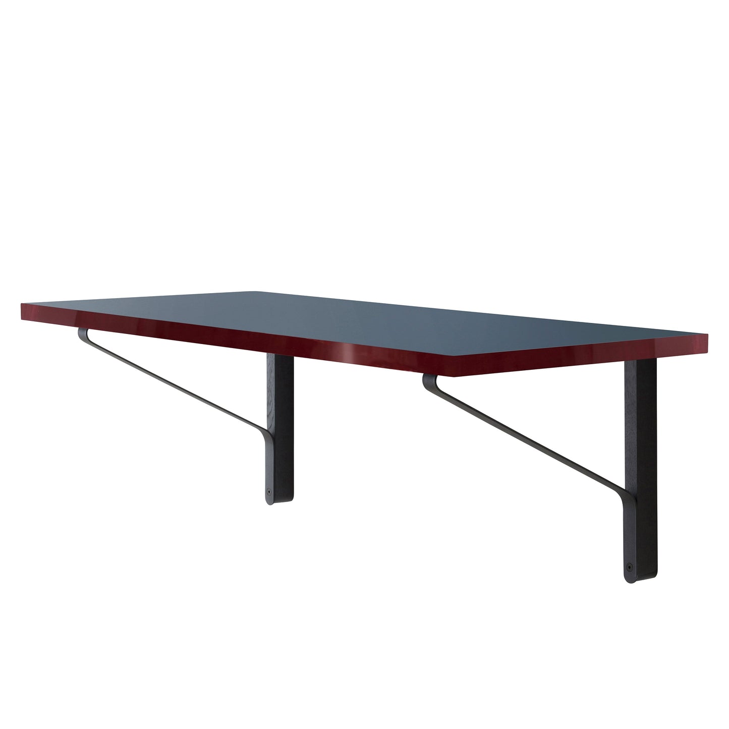 Artek Kaari Wall Console REB 006 — black stained/blue linoleum/red edge