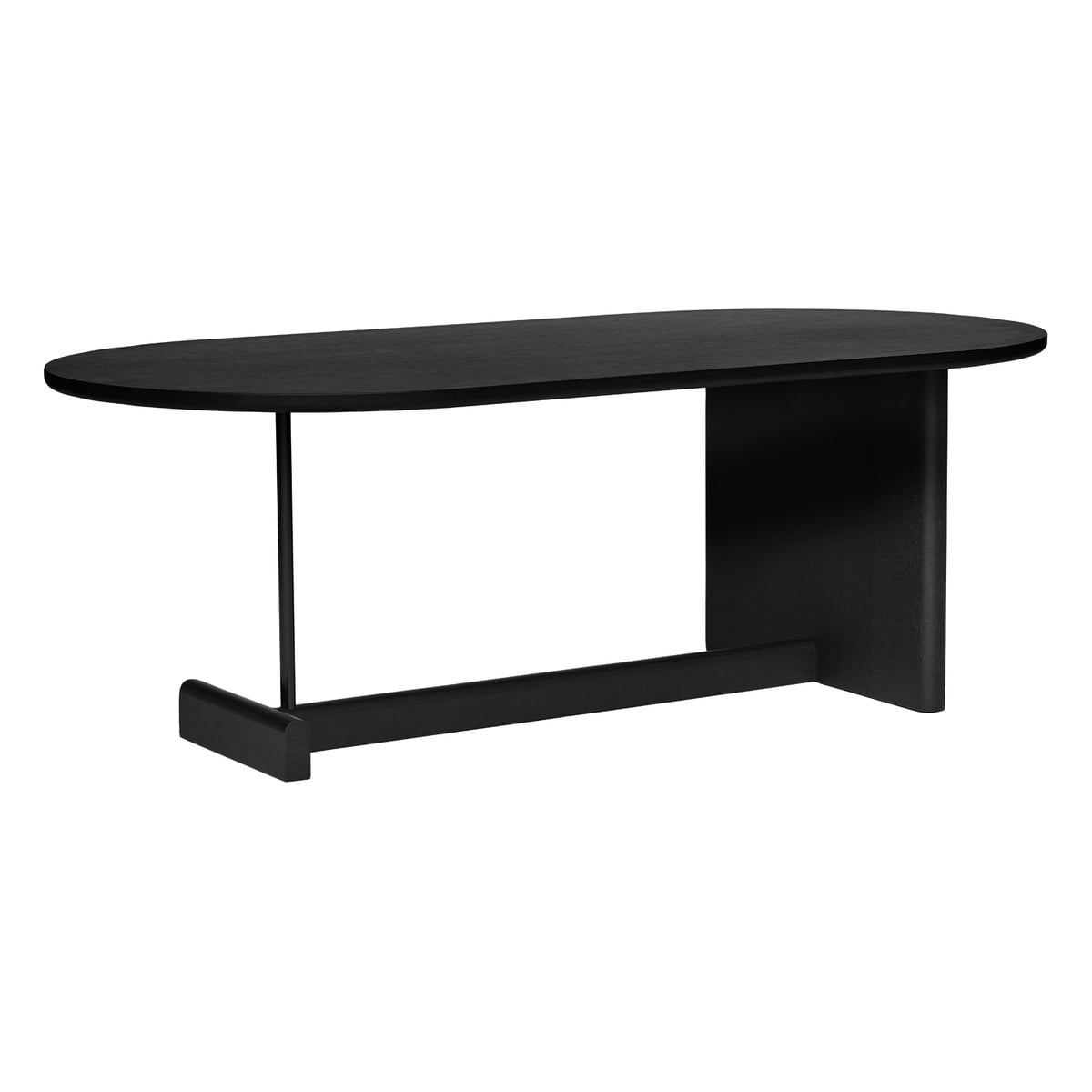 Koku coffee table, oval, black oak