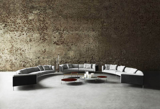 ROD BEAN - Curved fabric sofa with removable cover